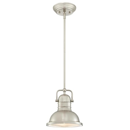 Westinghouse One-Light Dim LED Indoor Mini Pendant Boswell Brsd Nkl Frstd Acrylic 6334600